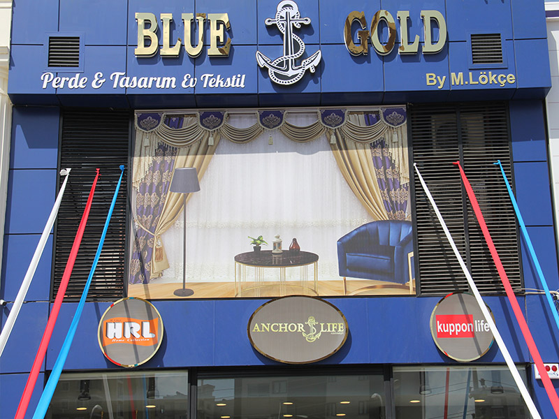 HARUN TEKSTİL / BLUE GOLD PERDE TASARIM